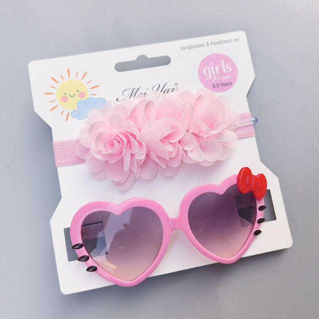 Summer design kids sunglasses headband set