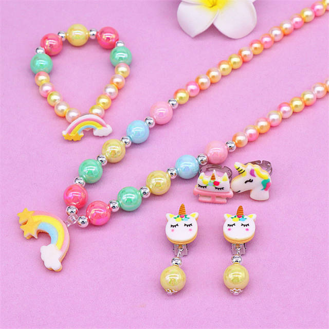 New desing sweet color bead kids jewelry set