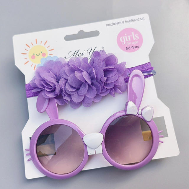 Summer design kids sunglasses headband set