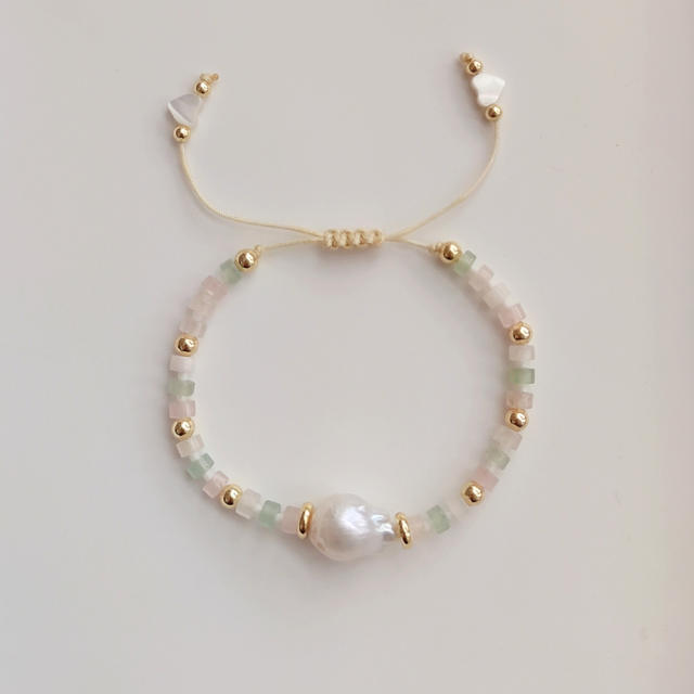 Boho baroque pearl bead bracelet