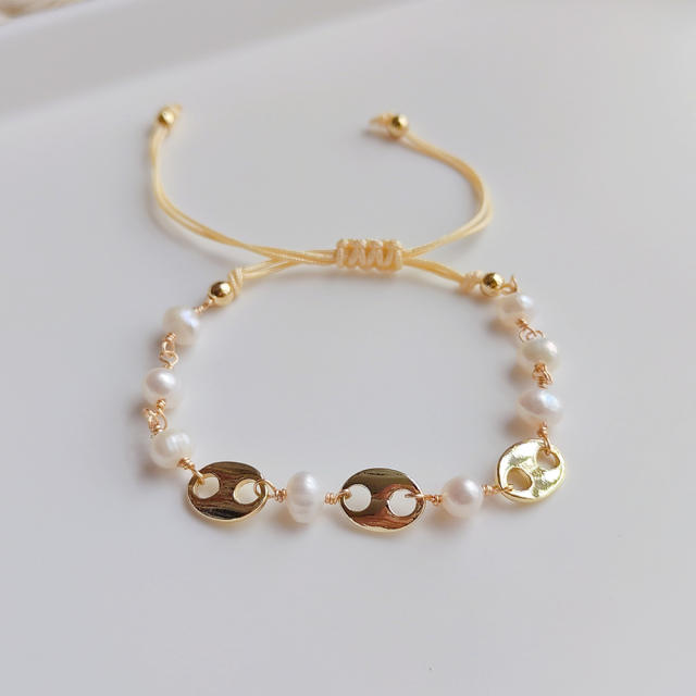 INS handmade miyuku bead pearl bracelet