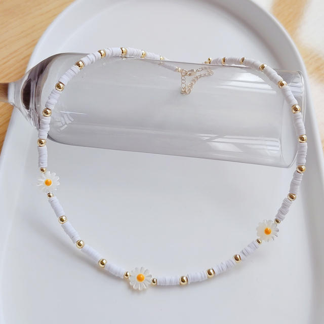 Boho Y2K color clay bead choker necklace