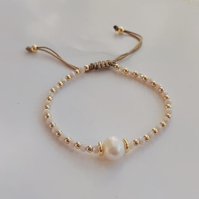 INS handmade miyuku bead pearl bracelet