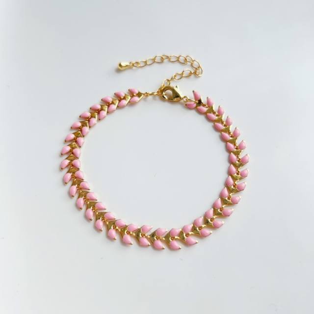 INS trend boho colorful clay bead pearl bracelet