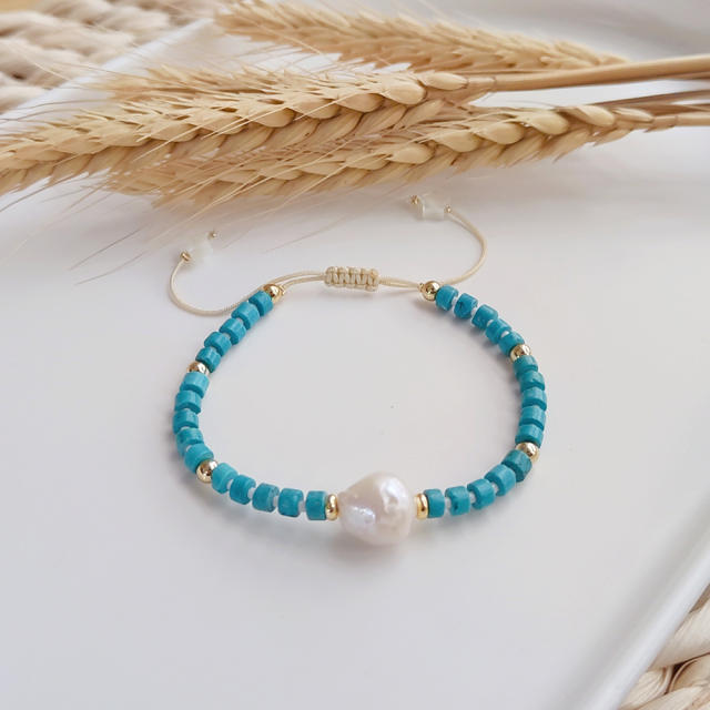 Boho baroque pearl bead bracelet