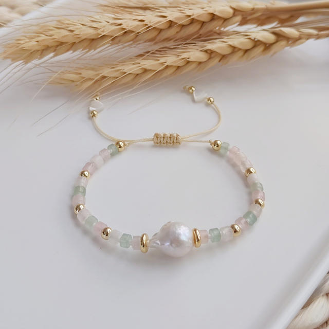 Boho baroque pearl bead bracelet