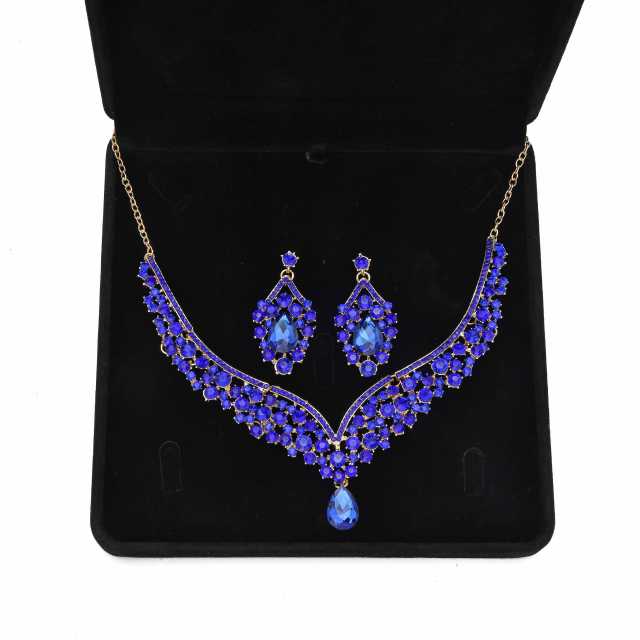 Occident fashion colorful rhinestone necklace set