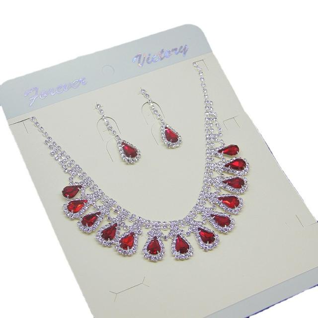 Luxury color glass crystal necklace set