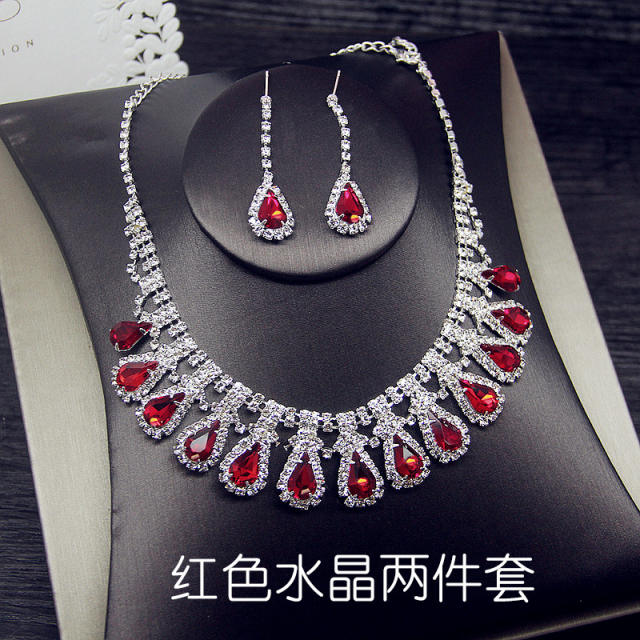 Luxury color glass crystal necklace set