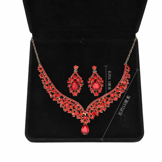 Occident fashion colorful rhinestone necklace set