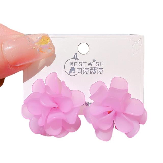 Spring summer colorful flower studs earrings