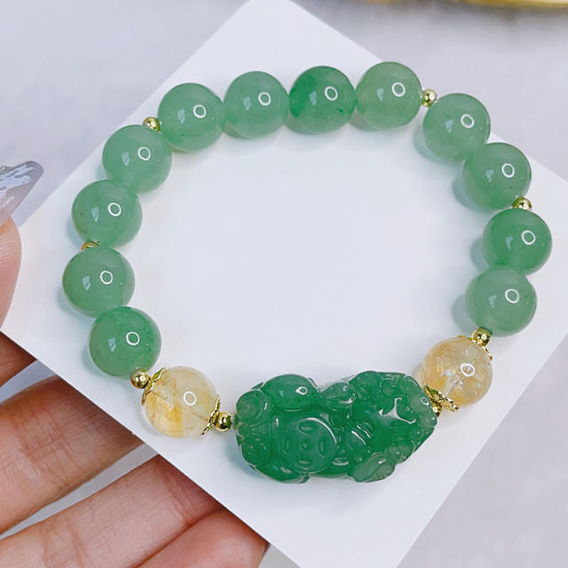 Natural jade bead pixu bracelet