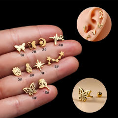 Personality stainless steel cartilage earrings(1pcs price)