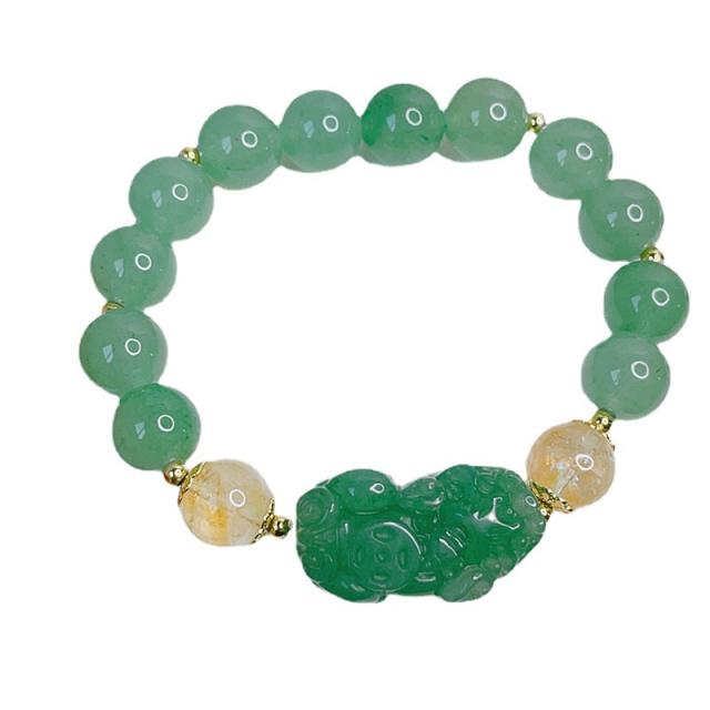 Natural jade bead pixu bracelet