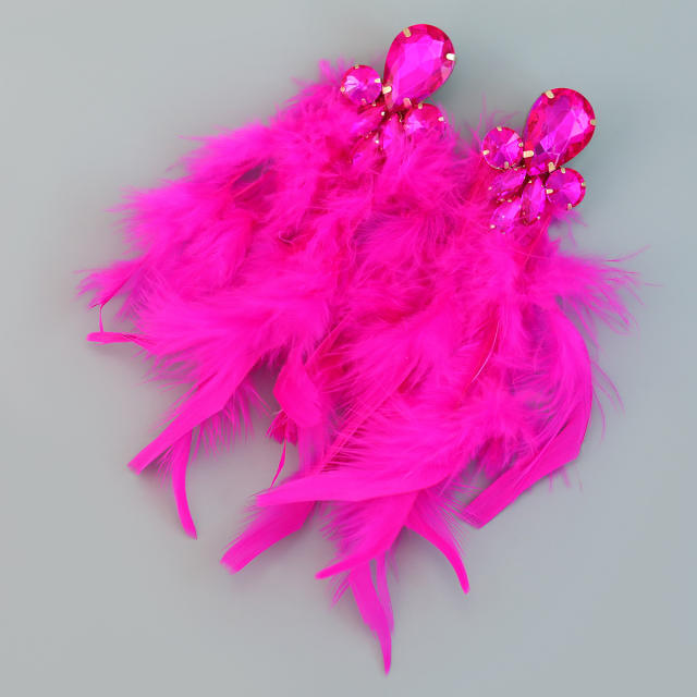 Boho colorful feather earrings