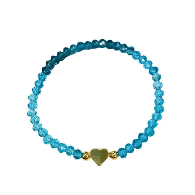 Y2K copper heart colorful bead bracelet