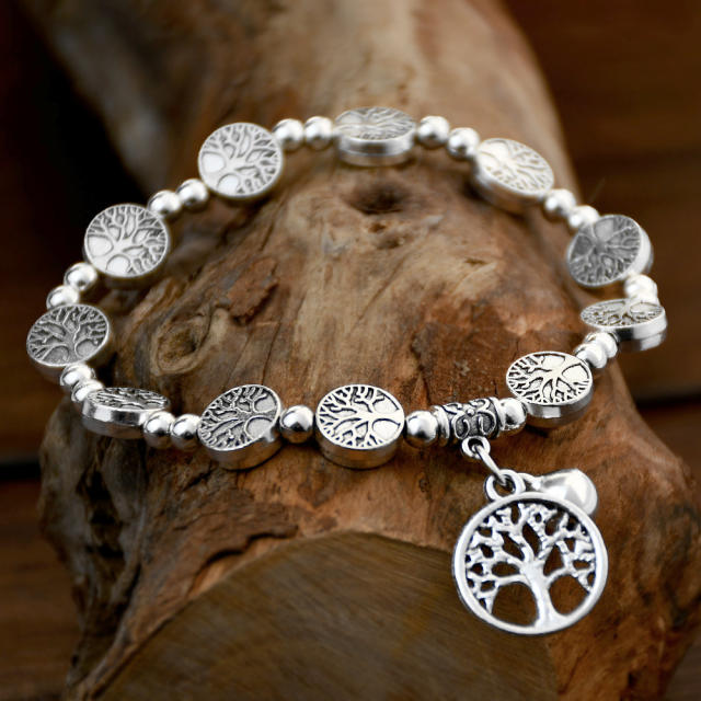 Vintage natural trend life tree charm bracelet