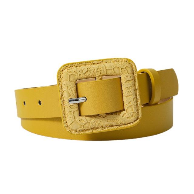 Summer design candy color PU leather buckle belt