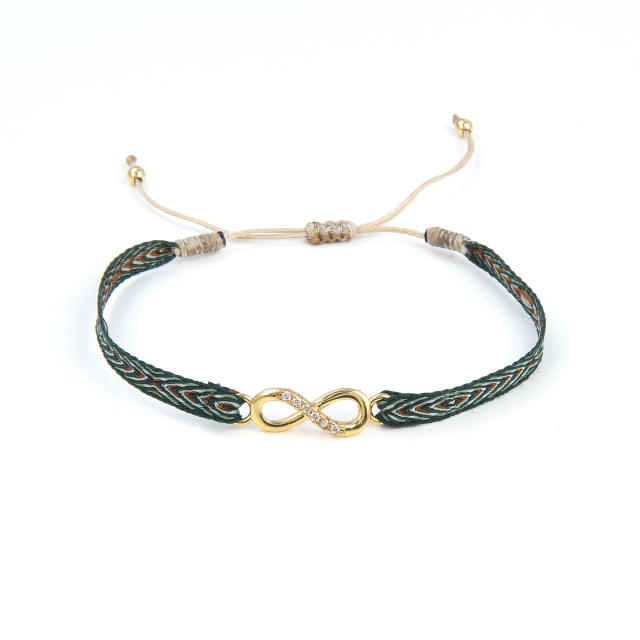 18K real gold plated copper evil eye thread bracelet