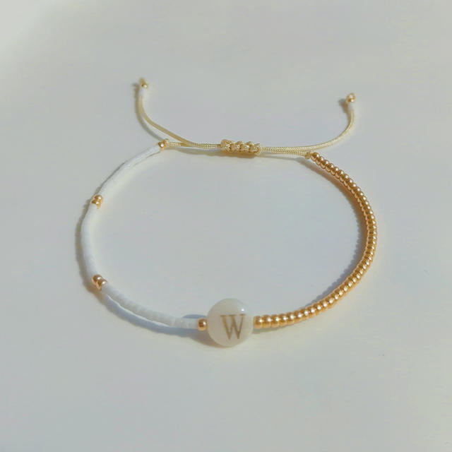 INS initial letter miyuki bead bracelet