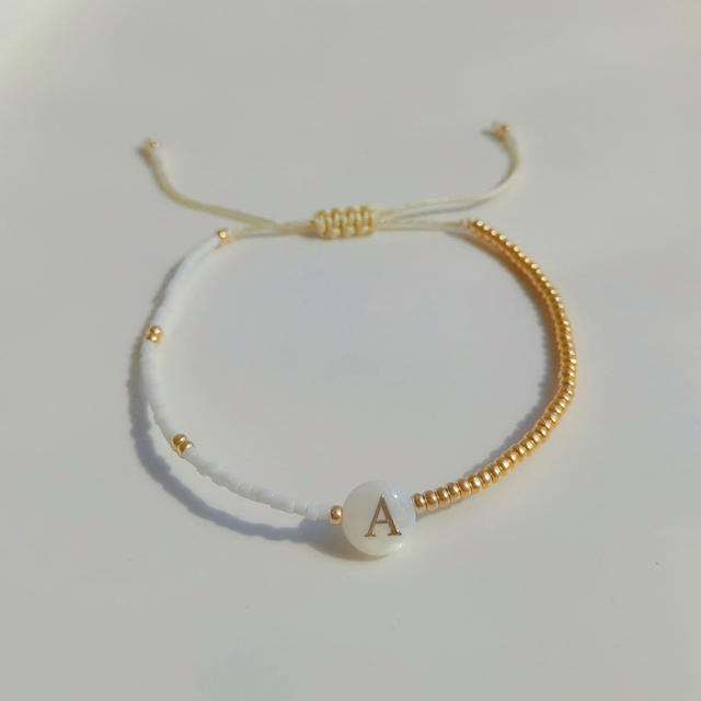 INS initial letter miyuki bead bracelet