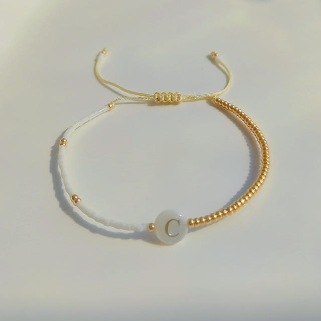 INS initial letter miyuki bead bracelet