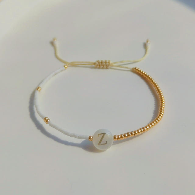 INS initial letter miyuki bead bracelet