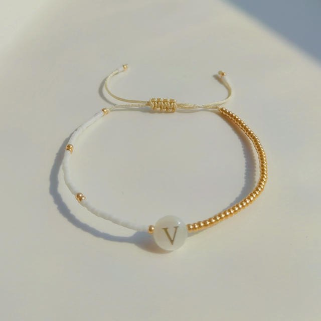 INS initial letter miyuki bead bracelet