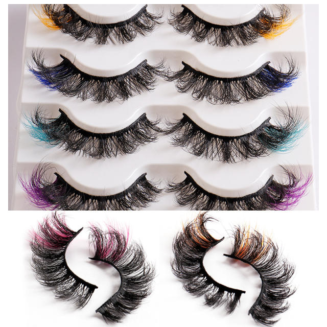 1 pair colorful false eyelashes