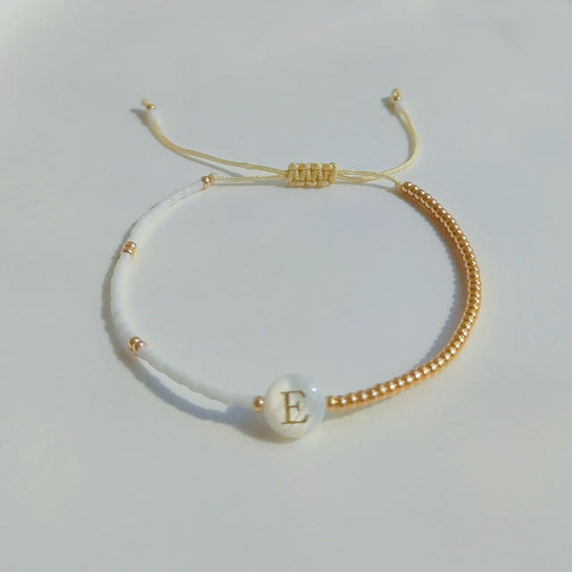 INS initial letter miyuki bead bracelet