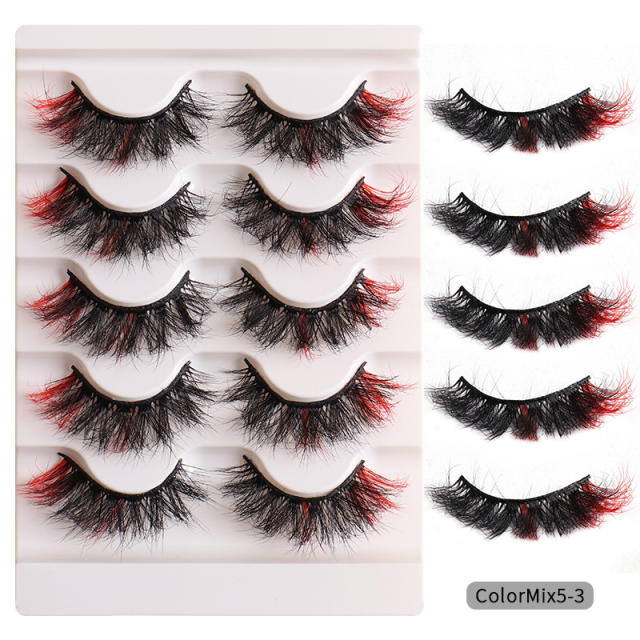 1 pair colorful false eyelashes