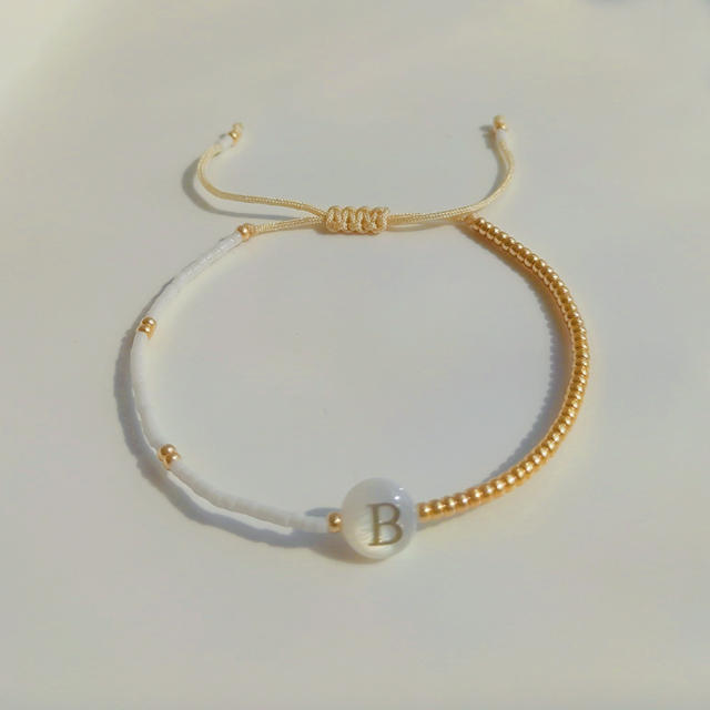 INS initial letter miyuki bead bracelet