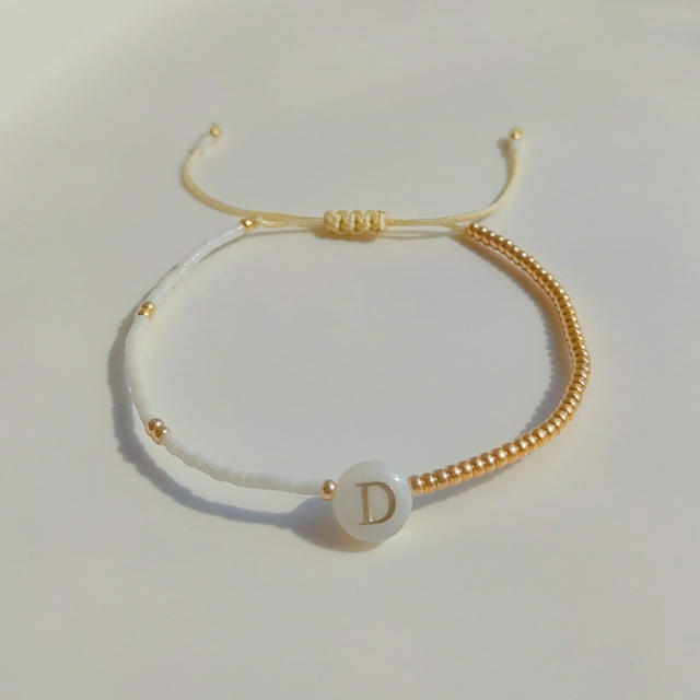 INS initial letter miyuki bead bracelet