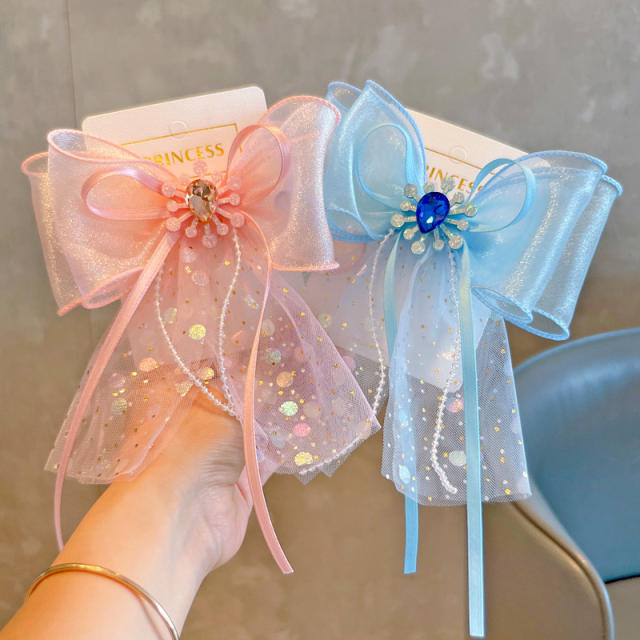 Korean fashion hot sale sweet bow hair clips for kids