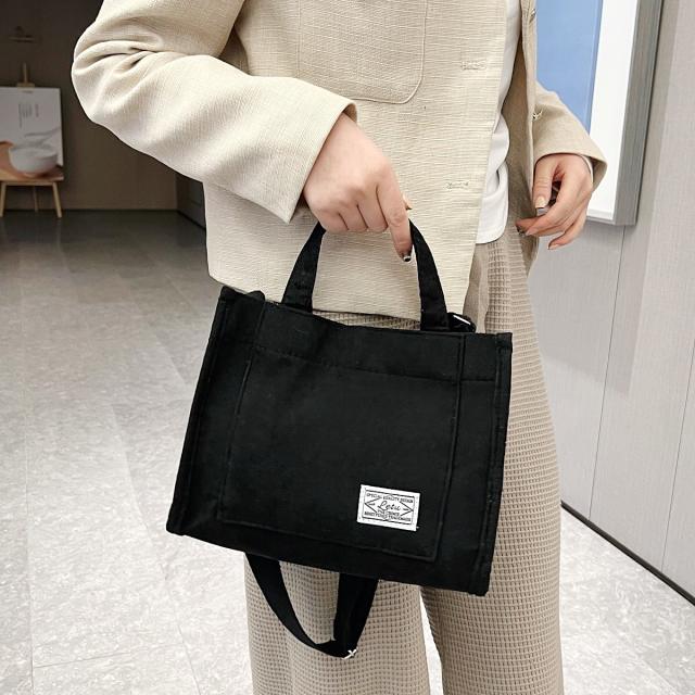 Korean fashion plain color corduroy crossbody bag