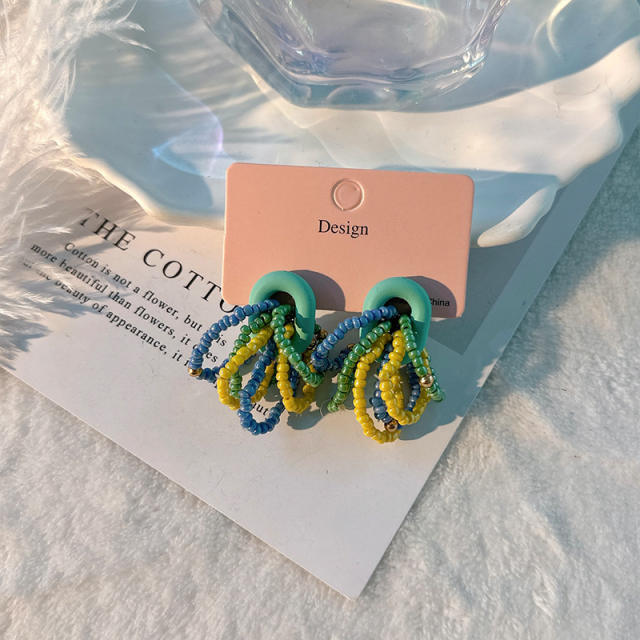 Summer design colorful acrylic chain earrings