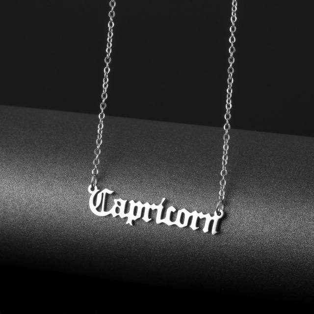 Simple design letter stainless steel necklace