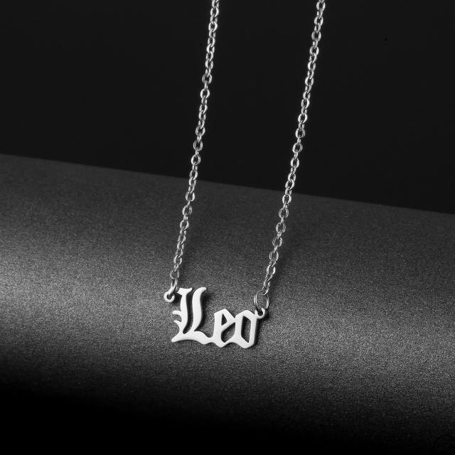 Simple design letter stainless steel necklace