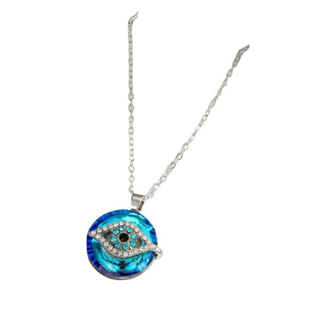 Amazon hot sale evil eye glass crystal pendant necklace