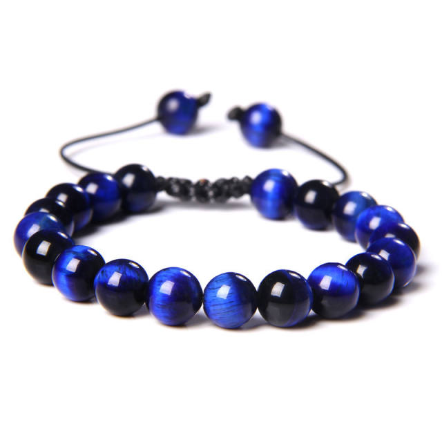 Amazon hot sale color tiger eye natural bead bracelet