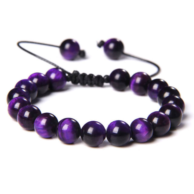 Amazon hot sale color tiger eye natural bead bracelet