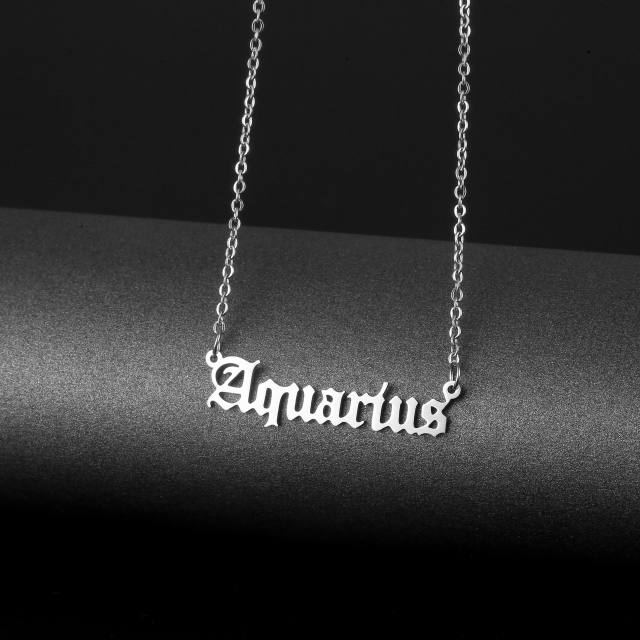 Simple design letter stainless steel necklace