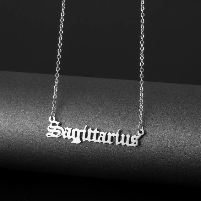 Simple design letter stainless steel necklace