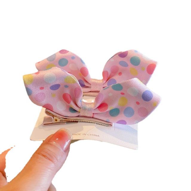 Sweet polka dots bunny ear hair clips set for kids