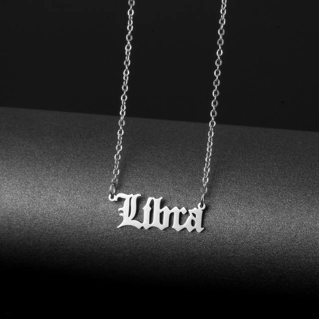 Simple design letter stainless steel necklace