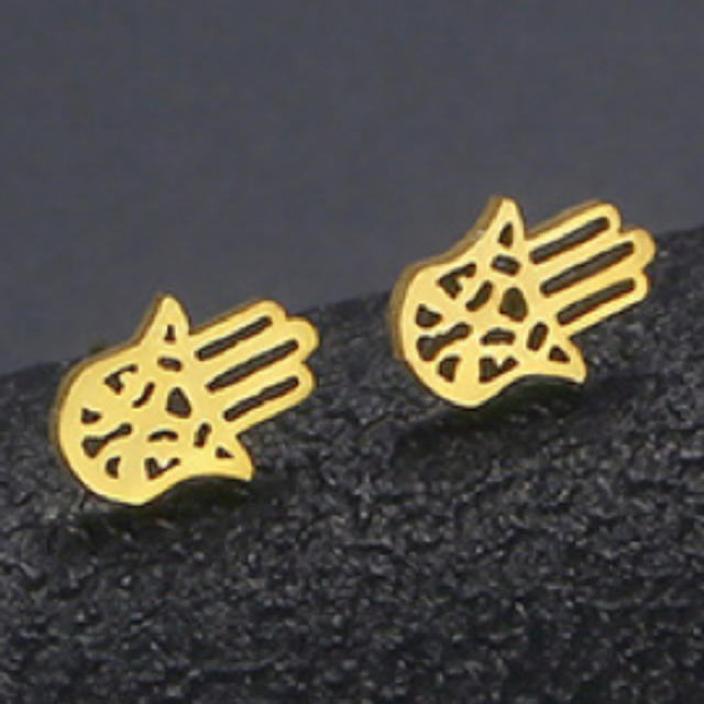Amazon hot sale easy match gold color heart star stainless steel studs earrings