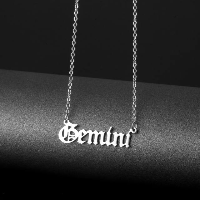 Simple design letter stainless steel necklace