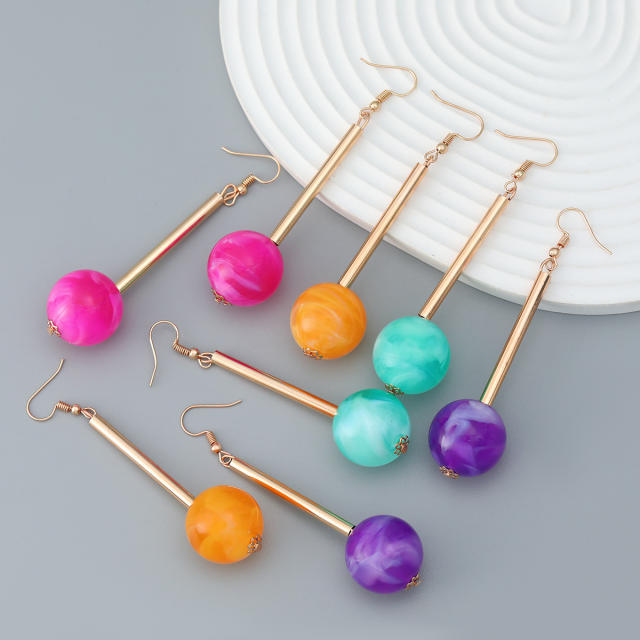 Spring Y2K design candy color lollipop alloy earrings