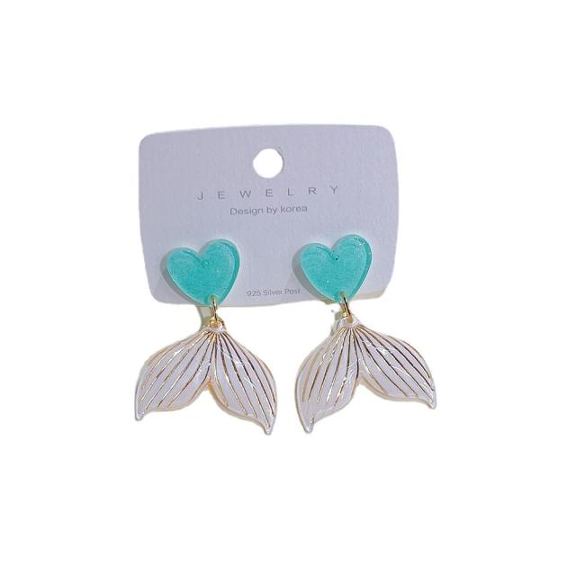 Sweet fish tail color acrylic earrings