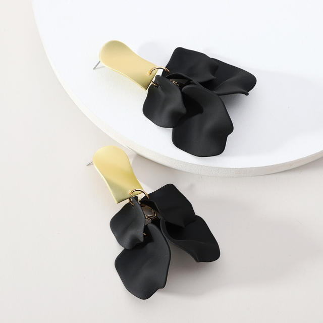 Korean fashion candy color acrylic flower petal earrings